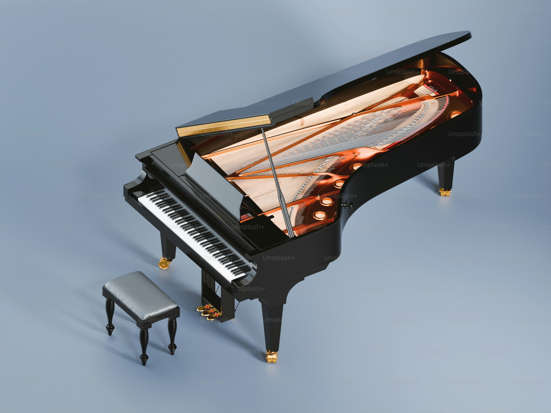 Grand piano in elegant setting